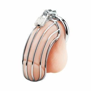 Chastity Cages |   Blue Line Prisoner Cock Cage – Silver Bondage & Kink Chastity Cages