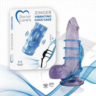 Chastity Cages |   Doctor Love’s Zinger Vibrating Cock Cage – Blue Bondage & Kink Chastity Cages