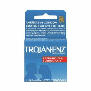 Condoms |   Trojan Condom Enz With Spermicidal Lubricant 3 Pack Condoms Condoms