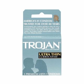 Condoms |   Trojan Condoms Sensitive Ultra Thin Lubricated 3 Pack Condoms Condoms