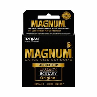 Condoms |   Trojan Magnum Large Size Condoms Gold Collection 3 Pack Condoms Condoms