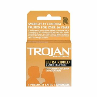 Condoms |   Trojan Ultra Ribbed Lubricated Condoms 3 Pack Condoms Condoms