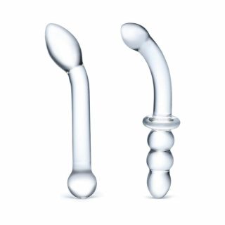 G Spot Dildos |   Glas 2-Piece G-Spot Pleasure Glass Dildo Set Dildos G Spot Dildos