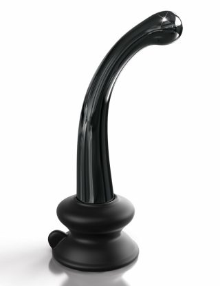 G Spot Dildos |   Icicles No. 87 – Glass Suction Cup G-Spot Wand – Black Dildos G Spot Dildos