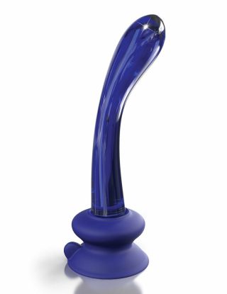 G Spot Dildos |   Icicles No. 89 – Glass Suction Cup G-Spot Wand – Blue Dildos G Spot Dildos