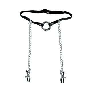 Gags & Blindfolds |   Fetish Fantasy Limited Edition O-Ring Gag & Nipple Clamps Bondage & Kink Gags & Blindfolds