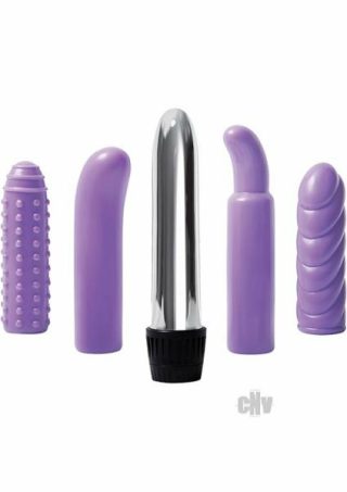 Gift Sets |   Evolved Multi Sleeve Vibrator Kit W/4 Textured Sleeves & Vibe – Purple Couples Toys Gift Sets