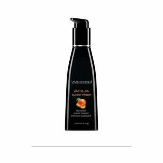 Lubricants |   Wicked Aqua Sweet Peach Flavored Lubricant 4Oz Condoms, Lubes & More Lubricants