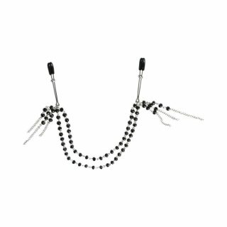 Nipple Play |   Sincerely, Ss Black Jeweled Nipple Clips Couples Toys Nipple Play