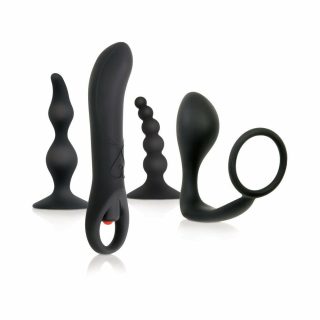 Prostate Massagers |   Intro To Prostate Kit 4 Piece Black Anal Toys Prostate Massagers