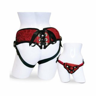 Strap-On Dildos & Harnesses |   Sportsheets Red Lace Corsette Strap On Dildos Strap-On Dildos & Harnesses