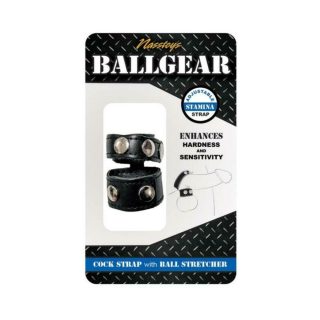 Extreme Bondage Gear |   Ballgear Cock Strap W/Ball Stretcher Bk Bondage & Kink Extreme Bondage Gear