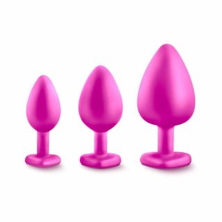 Anal Trainers |   Blush Luxe Bling Plugs Training Kit – Pink W/White Gems Anal Toys Anal Trainers